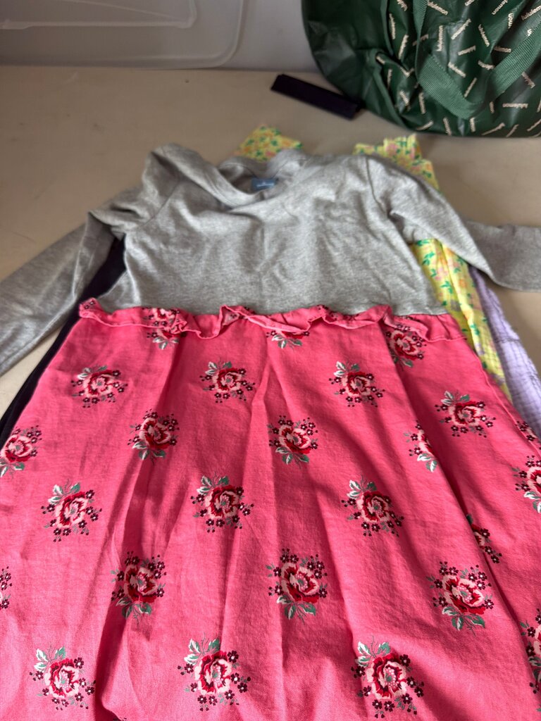 BabyGap Pink Floral Dress with Gray Long Sleeve Top