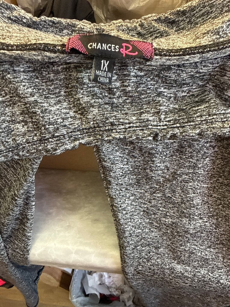 Chances R Black and Gray Athletic Leggings