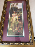 Framed Vintage Artwork with Flowers