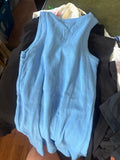 Blue Ribbed Sleeveless Top