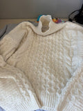 Pink Rose White Knit Sweater