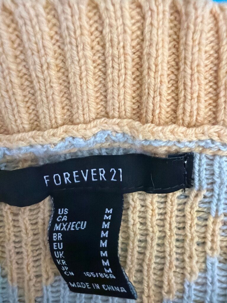 Forever 21 Blue and Yellow Diamond Pattern Sweater
