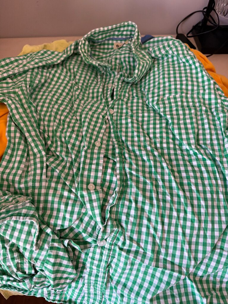 Haggar Green Checked Button-Up Shirt