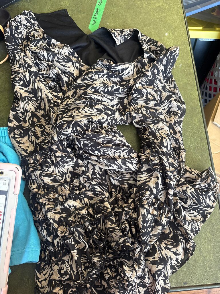 Black and Beige Floral Dress