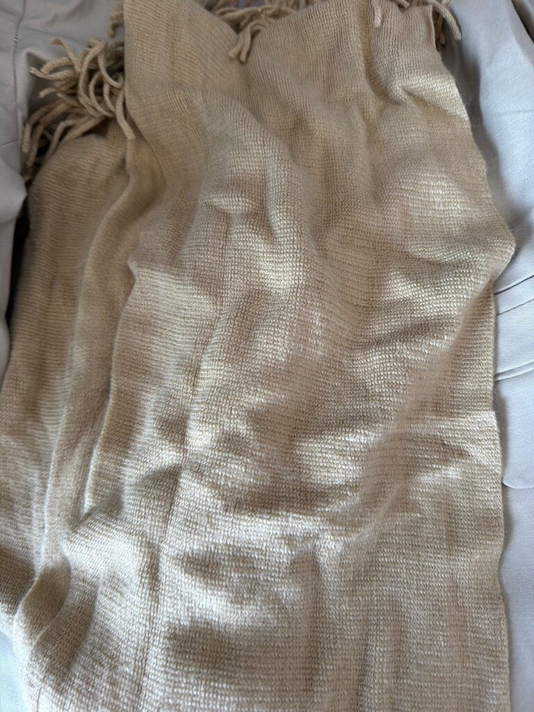 Handmade Beige Throw Blanket