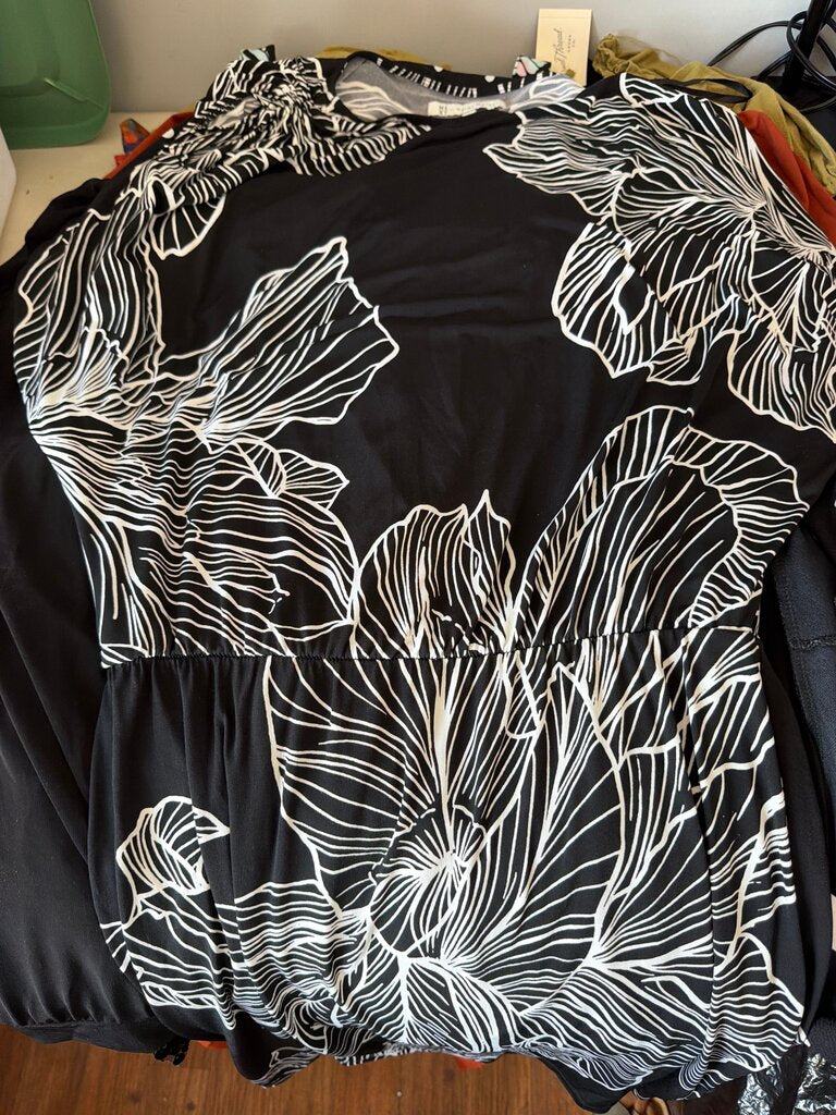 Black Floral Print Dress