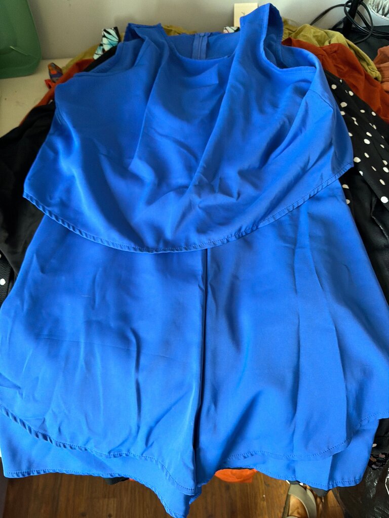 Blue Sleeveless Romper
