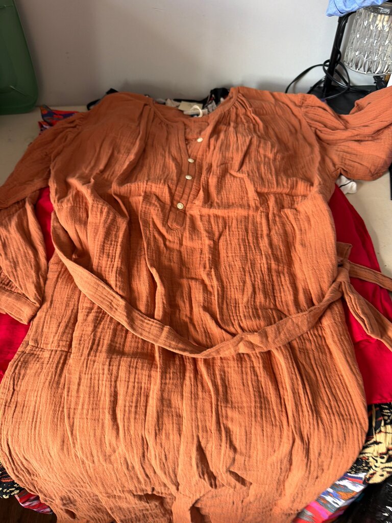 Orange Button-Up Dress