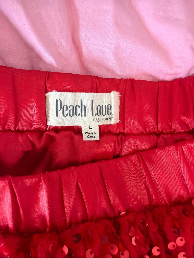 Peach Love Red Sequin Skirt
