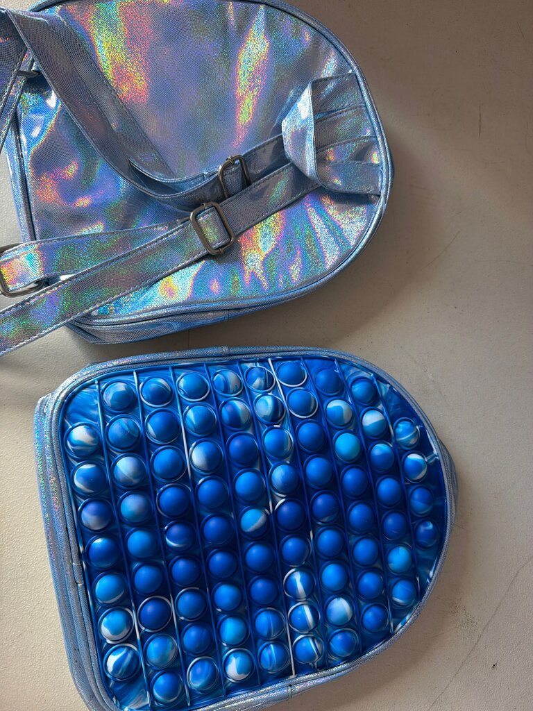 Iridescent Blue Pop It Backpack