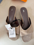 Zara Beige Slide Sandals