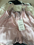 Pink Lace Trimmed Satin Top