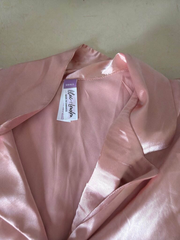 Pink Satin Pajama Set