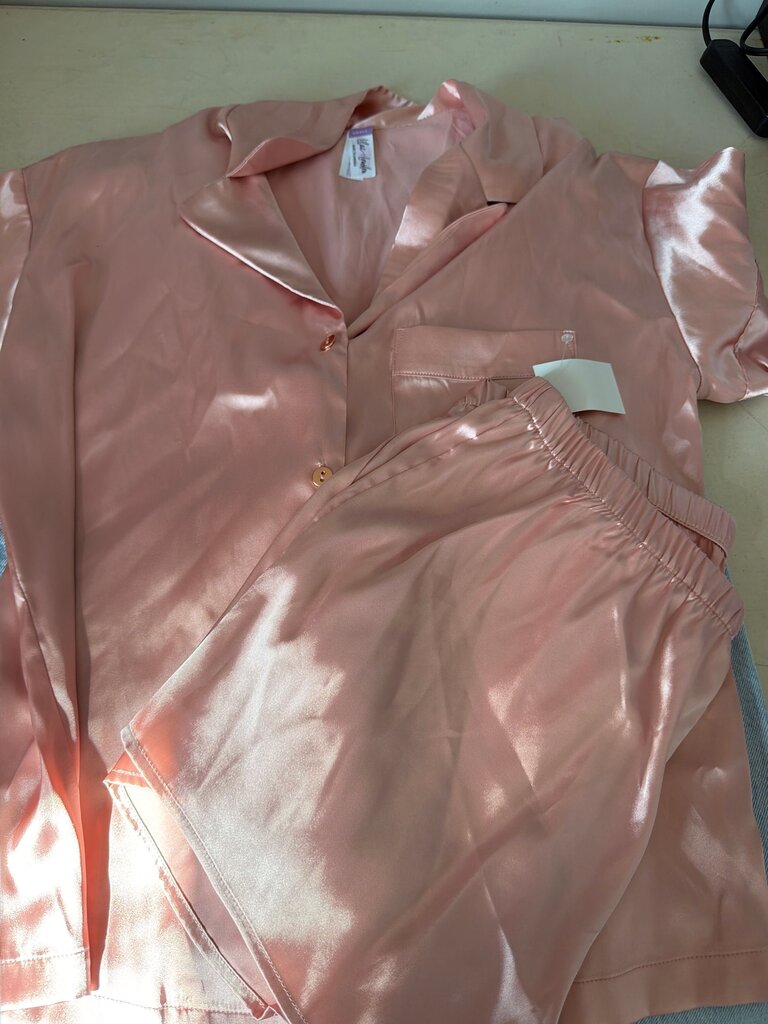Pink Satin Pajama Set