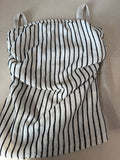 Striped White and Black Top