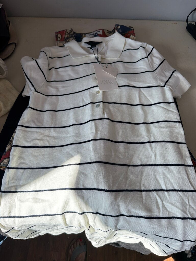 Zara Women's Striped Polo Shirt