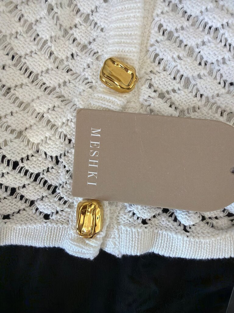 Meshki White Knit Cardigan