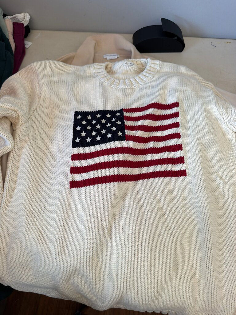 John Galt California Knit Sweater with American Flag