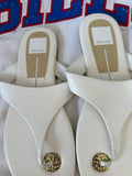 Dolce Vita White Slide Sandals