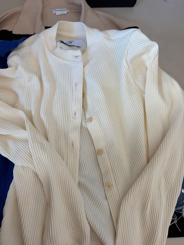 Ribbed Button-Up Sweater