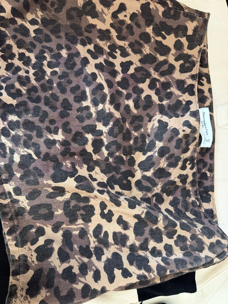 Abercrombie & Fitch Mid Rise Leopard Print Jeans