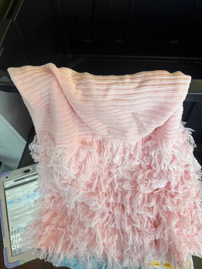 Pink Fringed Shawl