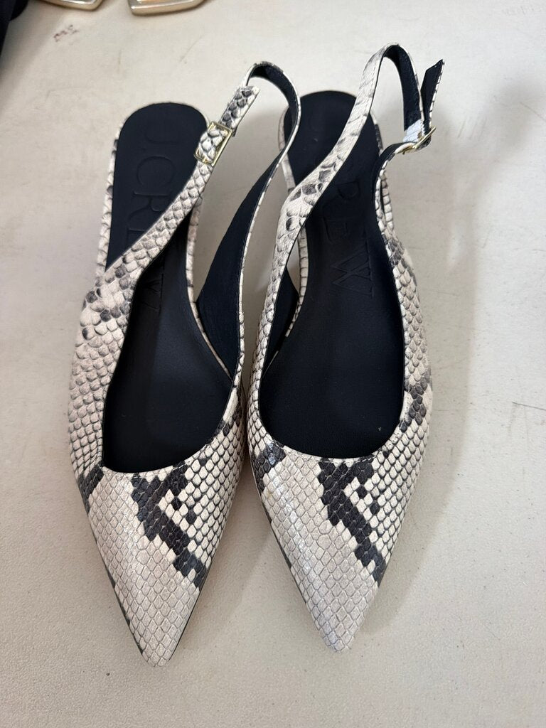 J.Crew Snakeskin Print Slingback Heels