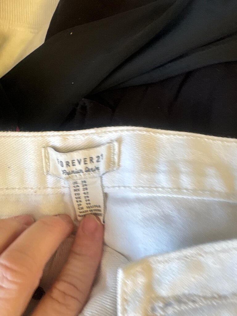 Forever 21 Women's White Distressed Denim Shorts