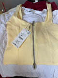 Yellow Cropped Zipper Top