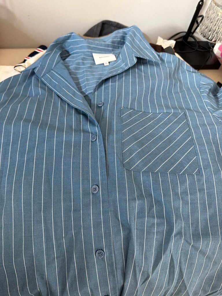 Reformation Striped Button-Up Shirt