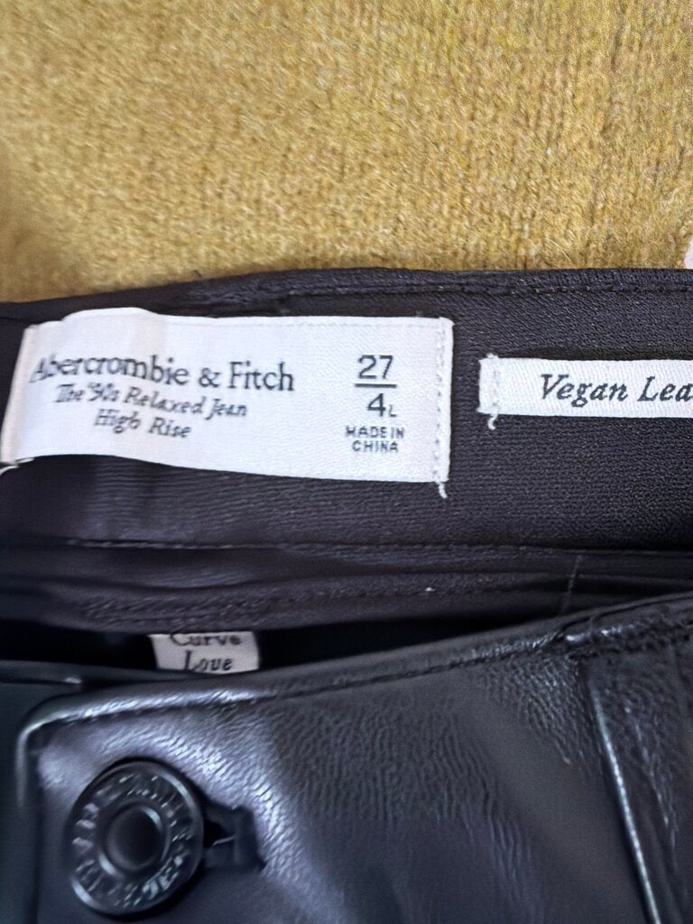 Abercrombie & Fitch Vegan Leather High Rise Jeans