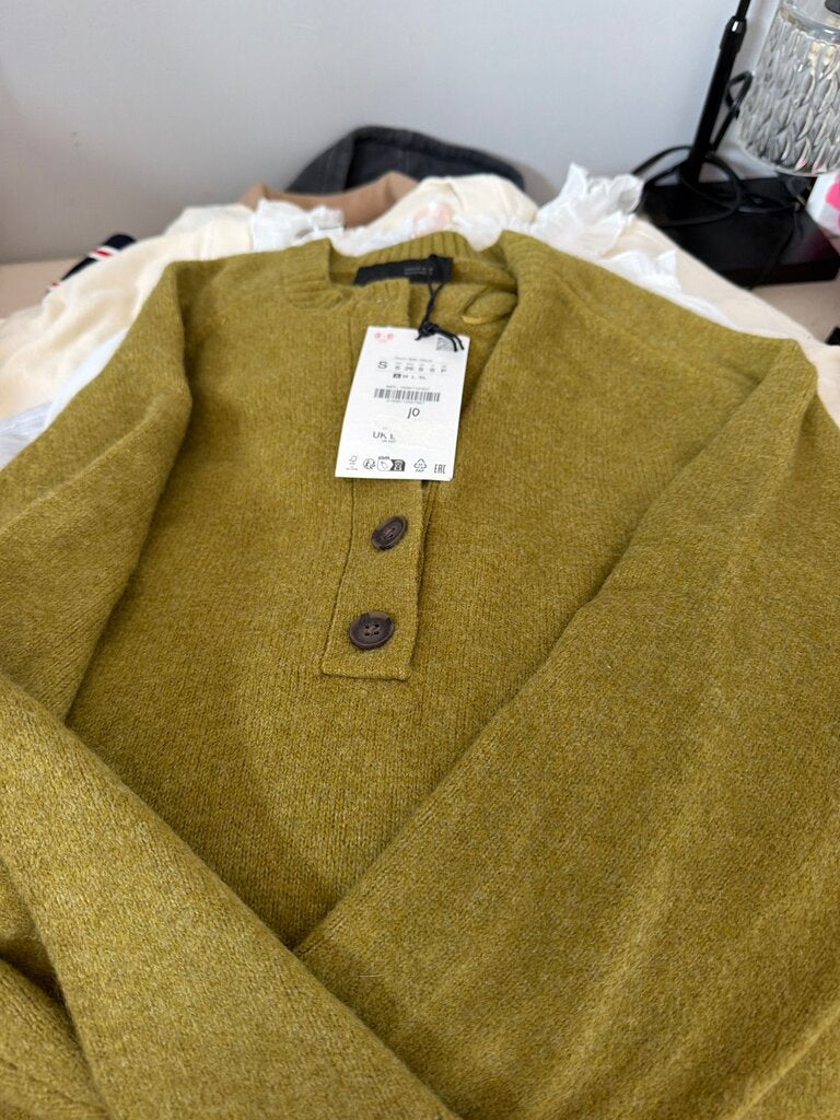 Small Green Button-Up Sweater