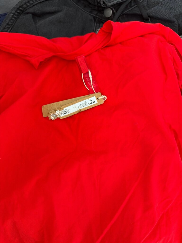 Red Hooded Swim Top