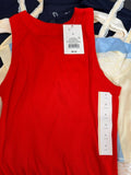 Red Ribbed Tank Top
