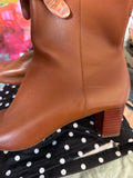 Brown Leather Heeled Boots