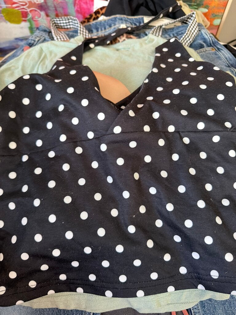 Black Polka Dot Crop Top