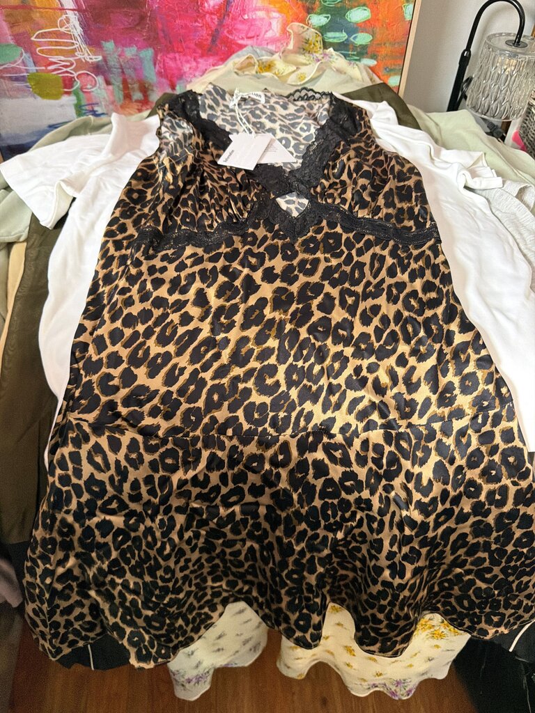 Reformation Leopard Print Silk Dress
