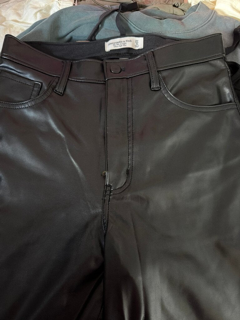Abercrombie & Fitch High Rise Vegan Leather Pants