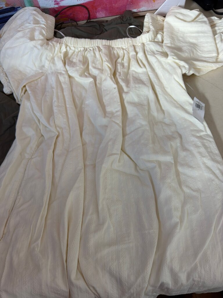 Cream Off-Shoulder Summery Dress