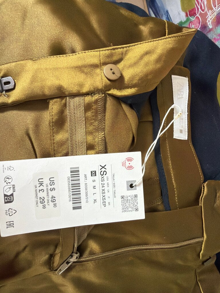 ZARA Women's Satin Bronze Pants