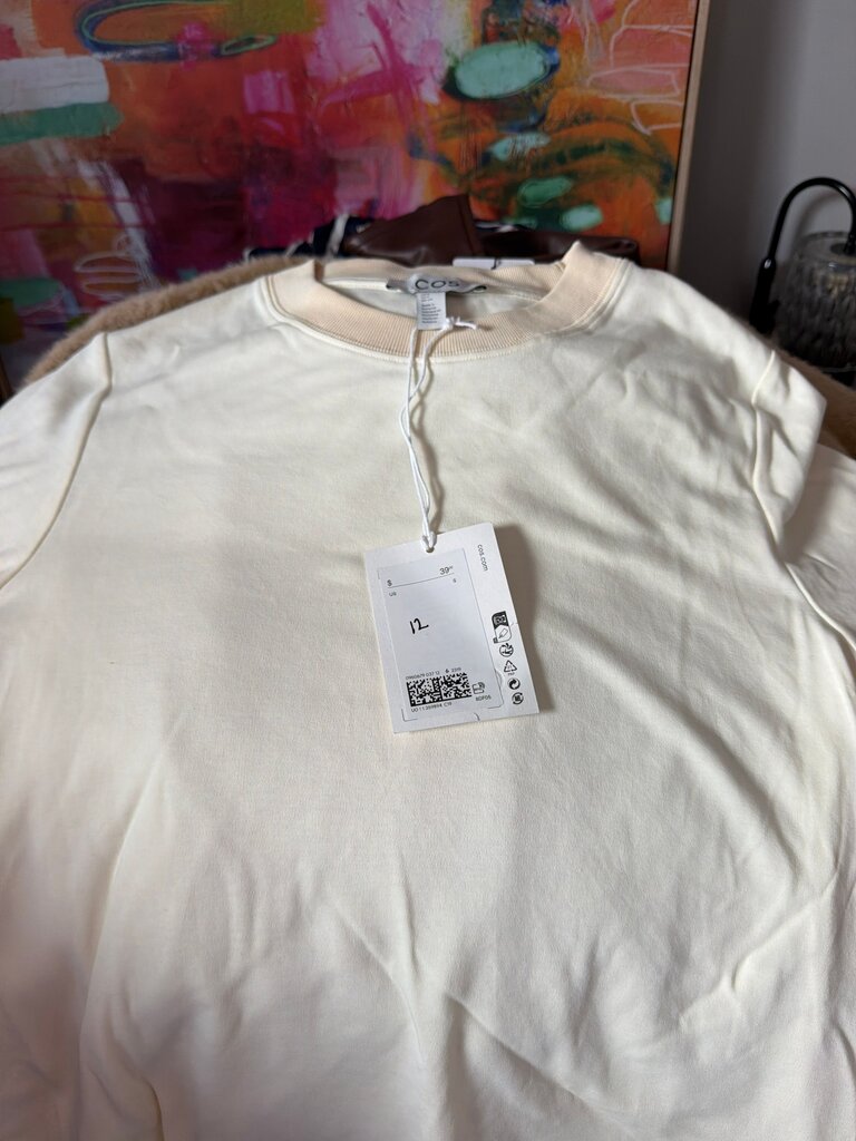 COS Women's Cream Crew Neck Sweatshirt