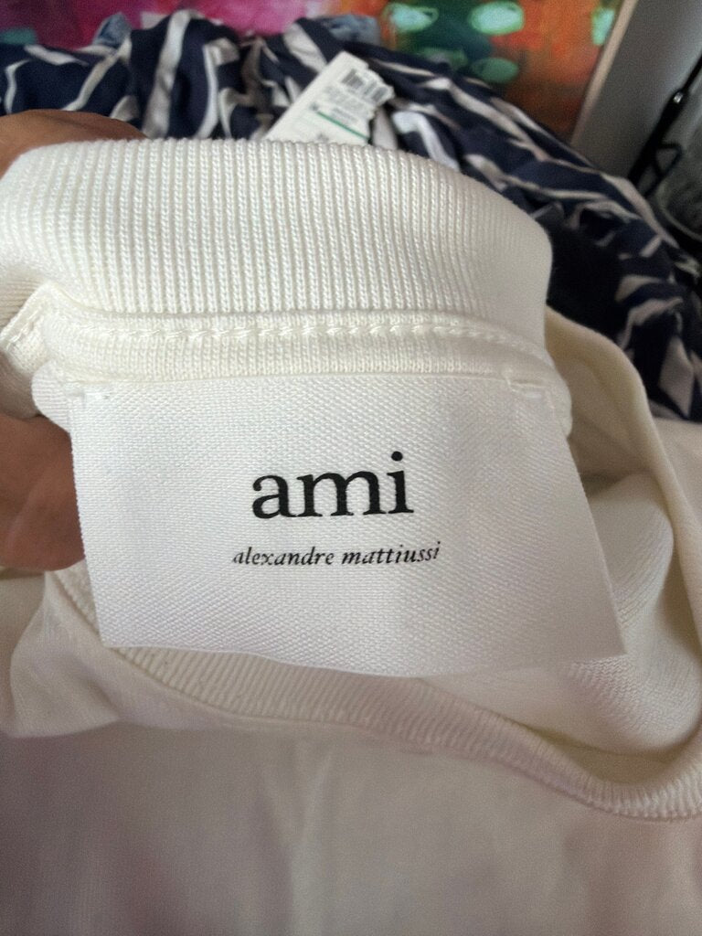 Ami Alexandre Mattiussi White T-Shirt with Heart Logo