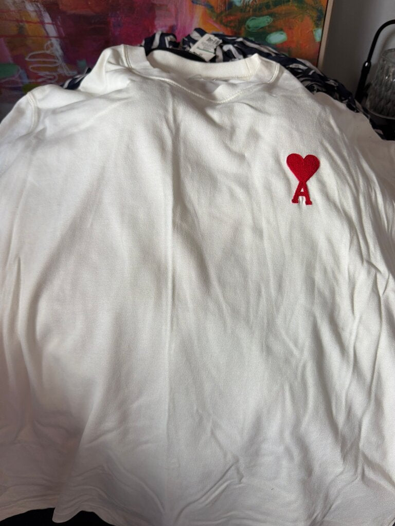 Ami Alexandre Mattiussi White T-Shirt with Heart Logo