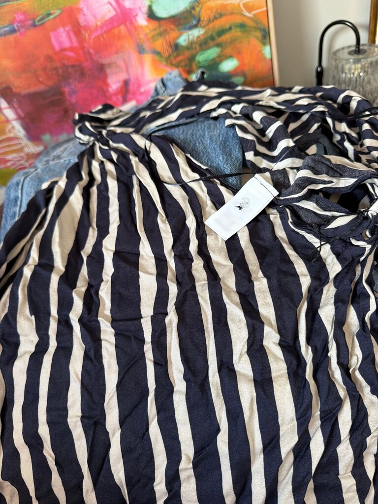 Navy and Cream Striped Top