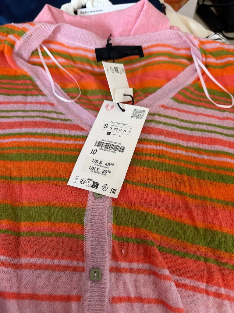 Reformation Striped Cardigan