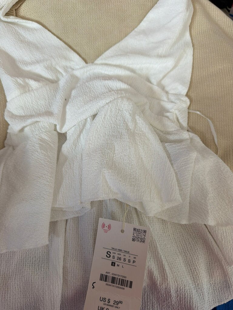 White Ruffled Top