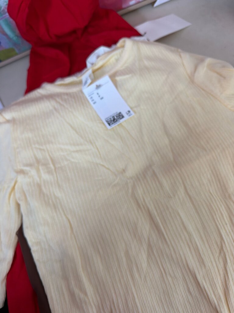 Girls Light Yellow Ribbed Top