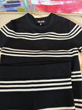 SER.O.YA Black and White Striped Top