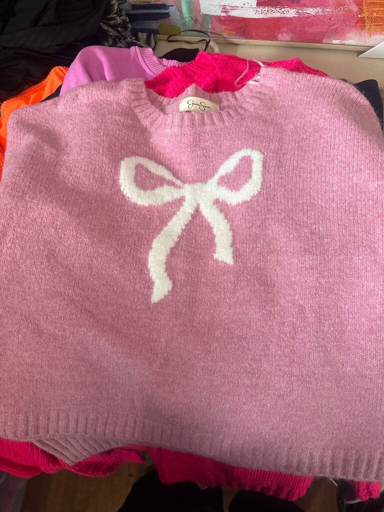 Jessica Simpson Pink Sweater with Bow Design