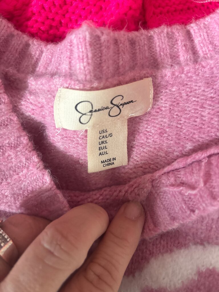 Jessica Simpson Pink Sweater with Bow Design